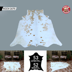 Luxury Brown and White Cowhide Rug for Elegant Home Decor - Hypoallergenic, Non-Slip, Non-Shedding - Large Size - Free Shipping in UK - Celestial Leather Limited