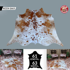 Luxurious Large Brown & White Cowhide Rug | Hypoallergenic - Non-Slip | Perfect for Bedroom - Living Room Decor