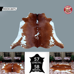 Luxury Red & White Cowhide Rug for Bedroom - Living Room - Hypoallergenic, Non-Slip Suede Back, Non-Shedding - Large Size - Free UK Shipping - Celestial Leather Limited