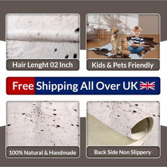 Luxurious Brown & White Cowhide Rug | Large Size | Hypoallergenic - Non-Slip Back | Unique Animal Pattern | Free Shipping