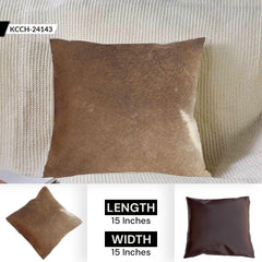 Luxurious Genuine Cowhide Cushion Cover - Exotic Leather Animal Skin Home Decor - Brown & White Hair-On Leather Pillow Cover