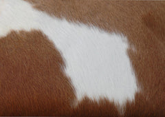 Luxurious Handmade Brown and White Cowhide Accent Cushion Cover for Sofa - Unique Hair-on Leather Design - Hidden Zipper Closure