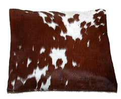 Luxurious Brown and White Cowhide Cushion Cover - Handmade with 100% Natural Cowhide Skin - Unique Décor Piece for Any Room