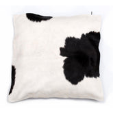 Luxurious Brown and White Cowhide Cushion Cover with Unique Animal Patterns - Handmade Hair on Leather Pillow Case for Home Décor