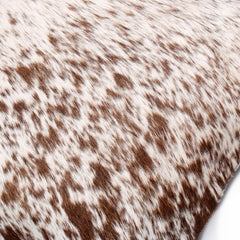 Handmade Brown & White Cowhide Cushion Cover - Rustic Elegance for Home Décor