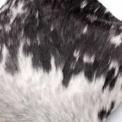 Luxurious Handmade Brown and White Cowhide Cushion Cover with Faux Leather Back - Rustic Elegance for Sofa or Bed