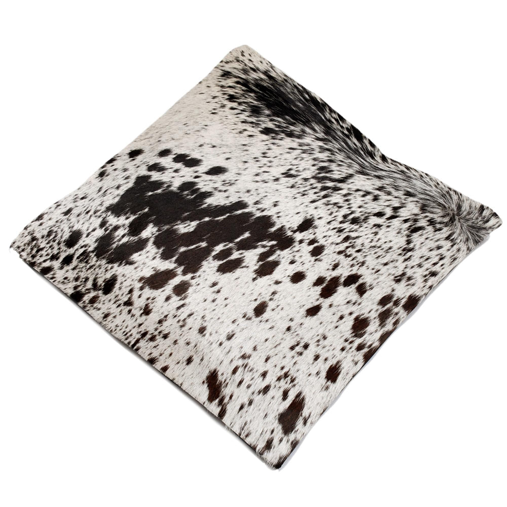 Luxury Handmade Brown and White Cowhide Accent Cushion Cover for Sofa - Rustic Elegance and Natural Beauty for Home Decor - Celestial Leather Limited