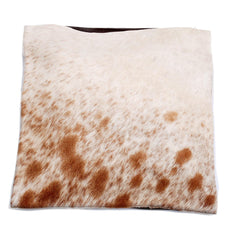 Luxurious Brown and White Cowhide Throw Cushion Cover with Rustic Charm and Natural Beauty