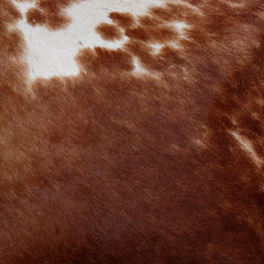 Luxurious Brown and White Handmade Cowhide Cushion Cover with Faux Leather Back - Celestial Leather Limited