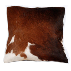 Luxurious Handmade Brown and White Cowhide Accent Cushion Cover for Sofa - Rustic Elegance - Natural Beauty - Unique Animal Patterns - Gift