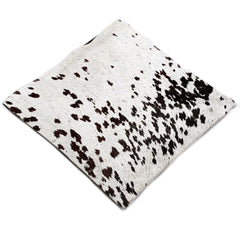 Luxurious Brown & White Cowhide Cushion Cover Handmade with 100% Natural Cowhide Hair - Faux Leather Back - Rustic Elegance for Home Decor