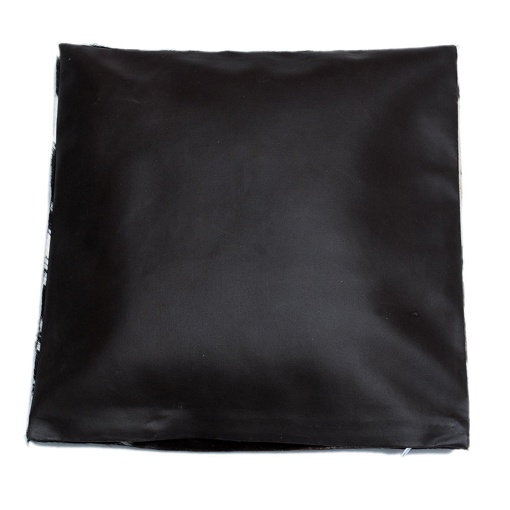 Luxurious Brown and White Cowhide Cushion Cover - Handmade Animal Pattern, Natural Hair on Leather, Rustic Charm, 100% Natural Cowhide - Celestial Leather Limited