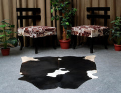 Luxury Modern Multicolour Cowhide Rug - Medium Size, Hypoallergenic, Non-Slip, Durable, Unique Patterns, Free UK Shipping