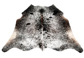 Luxurious Grey & White Cowhide Rug - Hypoallergenic, Non-Slip Backing, Handcrafted Quality, One-of-a-Kind Design with Natural Sheen