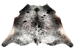 Luxurious Grey & White Cowhide Rug - Hypoallergenic, Non-Slip Backing, Handcrafted Quality, One-of-a-Kind Design with Natural Sheen