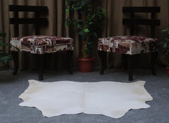 Luxurious Gray & White Natural Cowhide Rug with Spotted Hair | Large Size | Hypoallergenic - Non-Slip | Premium Quality - Free Shipping