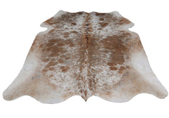 Luxury Brown & White Cowhide Rug - Large Size - Hypoallergenic, Non-Slip, Non-Shedding - Perfect for Home Decor - Upholstery