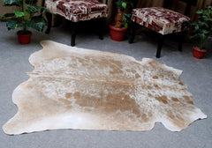 Luxury Brown & White Cowhide Rug - Large Size - Hypoallergenic, Non-Slip, Non-Shedding - Perfect for Home Decor - Upholstery