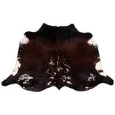 Luxurious Dark Brown & White Cowhide Rug - Hypoallergenic Brazilian Hide with Non-Slip Backing - Premium Extra Large Size - Free Shipping in