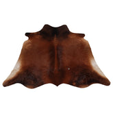 Luxurious Large Cowhide Rug: Dark Brown & White Hair Centerpiece, Hypoallergenic, Non-Slip Back, Non-Shedding - Free Shipping!