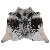 Luxury Handcrafted Brown and White Cowhide Rug - Hypoallergenic, Non-Slip Backing, Unique Natural Beauty, Durable and Versatile