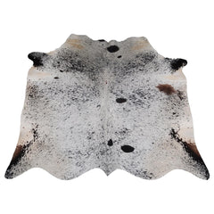 Luxury Grey and White Cowhide Rug - Hypoallergenic, Non-Slip, Non-Shedding, Unique Natural Beauty - Free Shipping across UK!