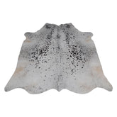 Luxurious Grey & White Cowhide Rug with Large Hair - Hypoallergenic, Non-slip Backing, Unique Natural Beauty - Free Shipping!