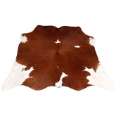 Luxury Brown and White Cowhide Rug - Small Size, Hypoallergenic, Non-Slip Back, Unique Natural Cowskin, Durable and Elegant Area Rug