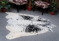 Luxurious Black & White Cowhide Rug | Hypoallergenic - Non-Slip Suede Back | Premium Quality - Unique Natural Beauty | Ideal for Bedroom