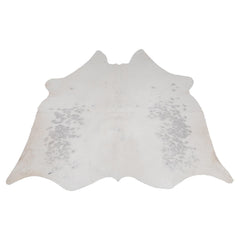 Luxurious Medium Grey and White Cowhide Rug: Hypoallergenic, Non-Slip Backing, Handcrafted from 100% Natural Hides - Unique and Versatile