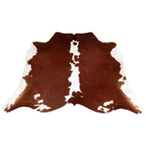 Handcrafted Luxury Brown & White Cowhide Rug - Hypoallergenic, Non-Slip Backing, Unique Beauty - Durable - Versatile for Bedroom/Living Room