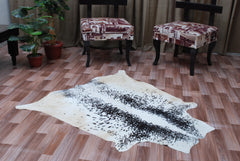 Luxury Medium Black White Cowhide Rugs Cow Hide Carpet For Bedroom/living room