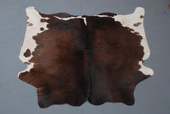 Luxurious Dark Brown & White Cowhide Rug | Medium Size | Hypoallergenic - Durable | Handcrafted Beauty for Rustic Charm