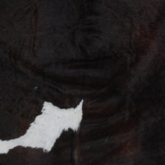 Luxuriously Handcrafted Dark Brown & White Cowhide Rug - Hypoallergenic, Durable, Unique Medium Area Rug for Rustic Charm