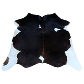 Luxury Dark Brown & White Cowhide Rug | Hypoallergenic - Non-Slip | Handcrafted Natural Hide | Durable - Versatile Décor