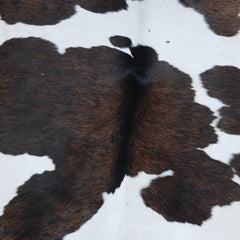 Luxurious Dark Brown & White Cowhide Rug | Medium Size for Modern Home Decor - Warmth | Hypoallergenic - Durable | Handcrafted Natural Hide