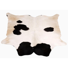 Luxurious Handcrafted Brown and White Cowhide Rug with Hypoallergenic Backing - Unique Beauty and Timeless Style for Living Room or Bedroom