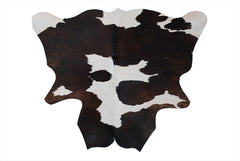 Luxurious Dark Brown & White Cowhide Rug - Hypoallergenic, Handcrafted, Durable - Versatile Medium Animal Print Area Rug