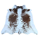 Handcrafted Luxury Medium Cowhide Rug | Classic Brown & White | Hypoallergenic, Non-Slip Backing | Unique Natural Beauty | Durable