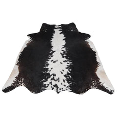 Luxurious Medium Cowhide Rug - Classic Brown & White - Handcrafted, Hypoallergenic, Durable, Unique Animal Pattern - Perfect for Living Room