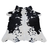 Luxurious Natural Dark Brown and White Small Animal Print Cowhide Rug with Hypoallergenic and Non-Slip Backing - Free Shipping UK