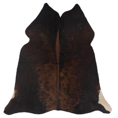 Luxurious Small Cowhide Rug - Dark Brown & White Animal Print with Non-Slip Suede Back - Hypoallergenic - Non-Shedding - Handcrafted Premium