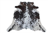 Luxurious Dark Brown & White Cowhide Rug - Small Animal Print Area Rug