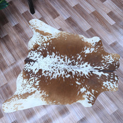 Luxury Brown White Cowhide Rug | Hypoallergenic Non Slippery | Handcrafted Natural Hide | Unique & Versatile Area Rug | Free UK Shipping