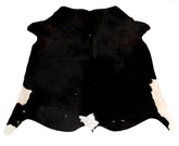 Luxurious Black and White Cowhide Rug - Hypoallergenic, Handcrafted, Unique Beauty - Medium Size for Home Decor