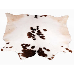 Luxury Dark Brown & White Spot Cowhide Rug | Medium Size | Hypoallergenic - Non-Slip | Handcrafted Natural Hide Rug