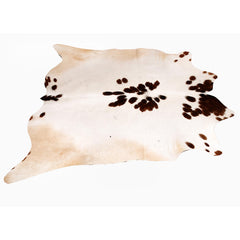 Luxury Dark Brown & White Spot Cowhide Rug | Medium Size | Hypoallergenic - Non-Slip | Handcrafted Natural Hide Rug