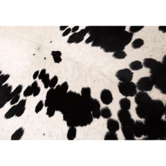Luxurious Dark Brown and White Cowhide Rug - Medium Size, Handcrafted, Hypoallergenic, Durable, One-of-a-Kind Unique Markings