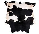 Luxurious Black & White Cowhide Rug | Handcrafted Medium Rug for Modern Home Décor | Hypoallergenic, Durable - Unique Beauty