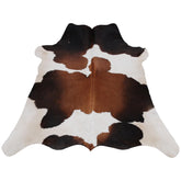 Luxurious Small Brown and White Cowhide Rug with Soft Hair | Hypoallergenic, Non-Slip Back, Non-Shedding | Handcrafted Natural Hide Rug for
